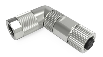 孔式弯角连接器, 压接, 屏蔽