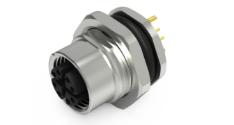  孔式面板安装连接器,板前固定,浸焊